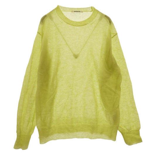 AURALEE オーラリー 25SS A25SP02FG Kid Mohair Sheer Knit P/O キッドモヘア シアー ニット プルオーバー ライトグリーン系 4【中古】