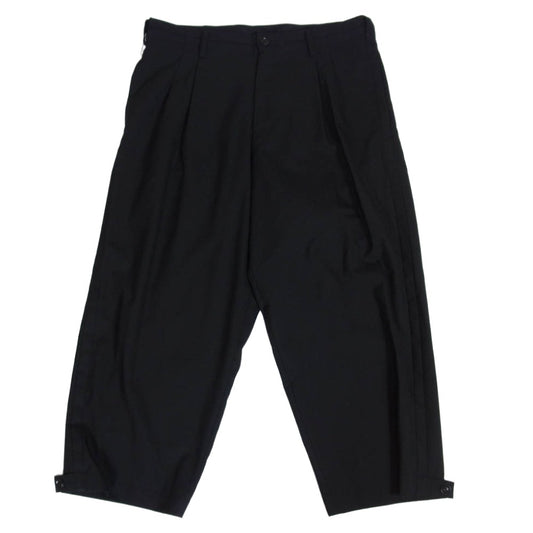 Y's Yohji Yamamoto ワイズ ヨウジヤマモト Y's BANG ON! 22AW YW-P86-158 ドローコード 2タック スラックス ヘムボタン パンツ ブラック系 2【中古】