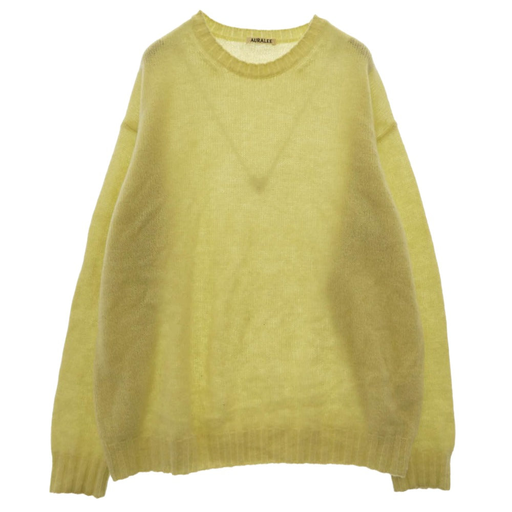 AURALEE オーラリー 24AW A24AP02SC SHETLAND WOOL CASHMERE KNIT P/O シェットランドウール カシミヤ ニット プルオーバー イエロー系 5【中古】