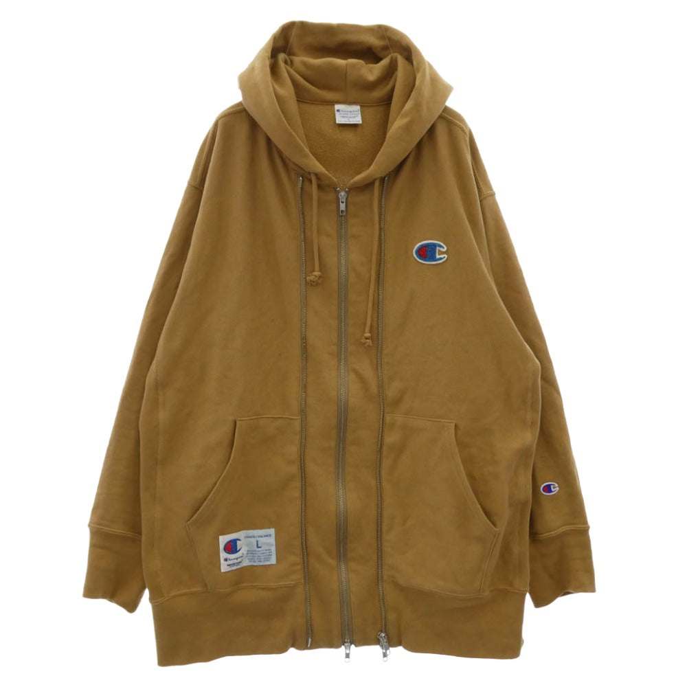 UNDERCOVER アンダーカバー 25SS UC1E4811 × Champion REVERSE WEAVE リバースウィーブ フーディー ジップアップ スウェット パーカー カーキ系 L【中古】