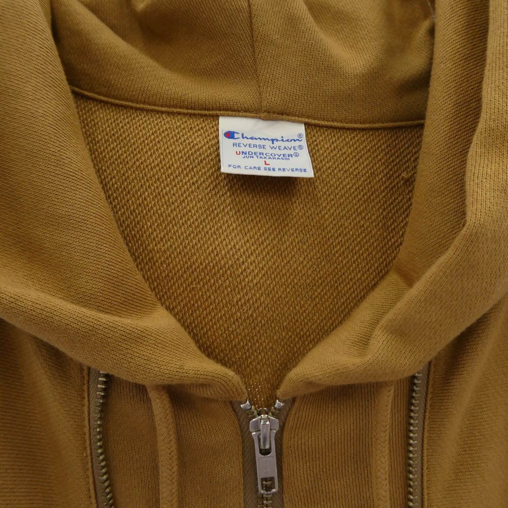 UNDERCOVER アンダーカバー 25SS UC1E4811 × Champion REVERSE WEAVE リバースウィーブ フーディー ジップアップ スウェット パーカー カーキ系 L【中古】