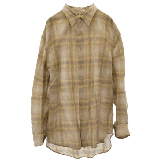 AURALEE オーラリー 24AW A24AS01WN AIRY WOOL CHECK SHIRT ウール チェック レギュラーカラーシャツ シングルカフス マルチカラー系 4【中古】