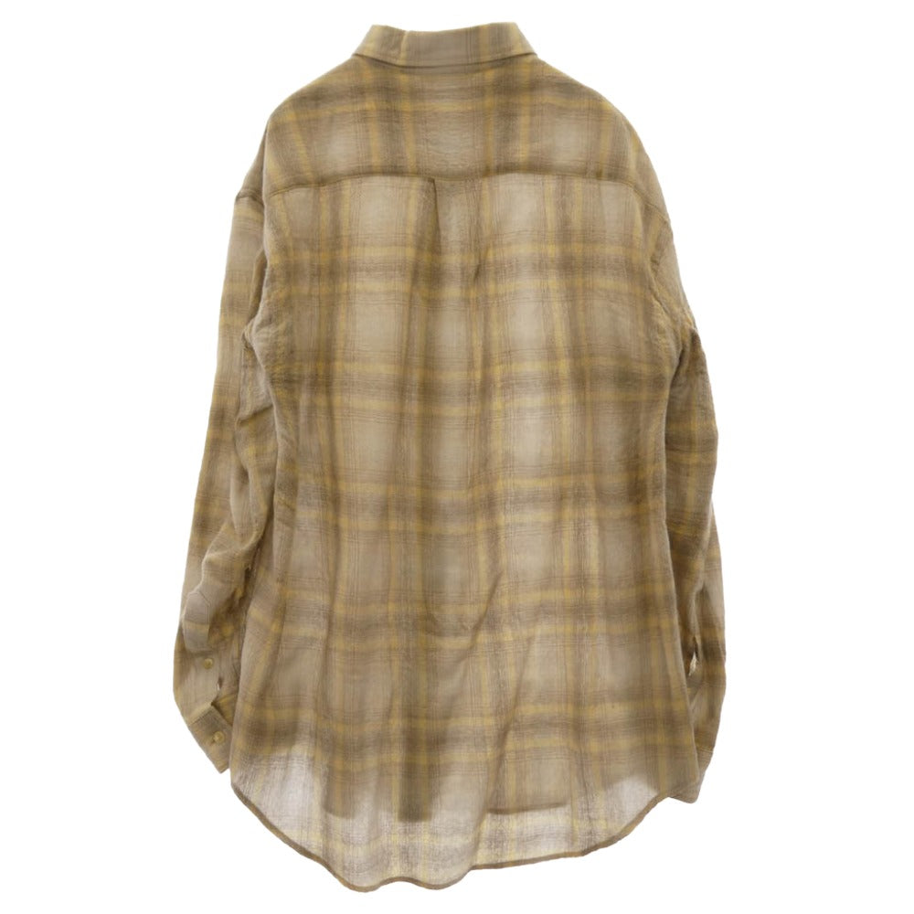 AURALEE オーラリー 24AW A24AS01WN AIRY WOOL CHECK SHIRT ウール チェック レギュラーカラーシャツ シングルカフス マルチカラー系 4【中古】