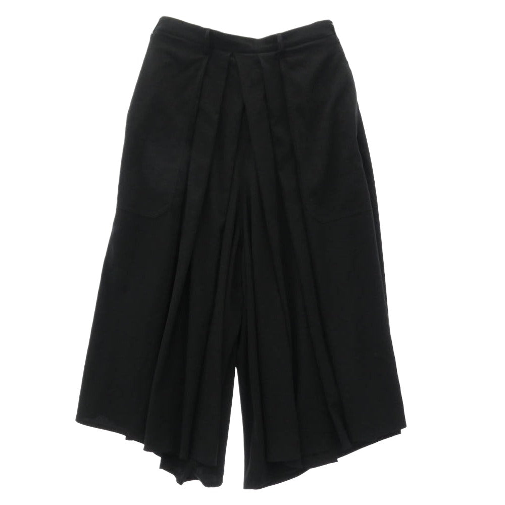 Yohji Yamamoto POUR HOMME ヨウジヤマモトプールオム 24SS HS-P17-500 トリアセテート 袴 ワイドパンツ ブラック系 3【中古】