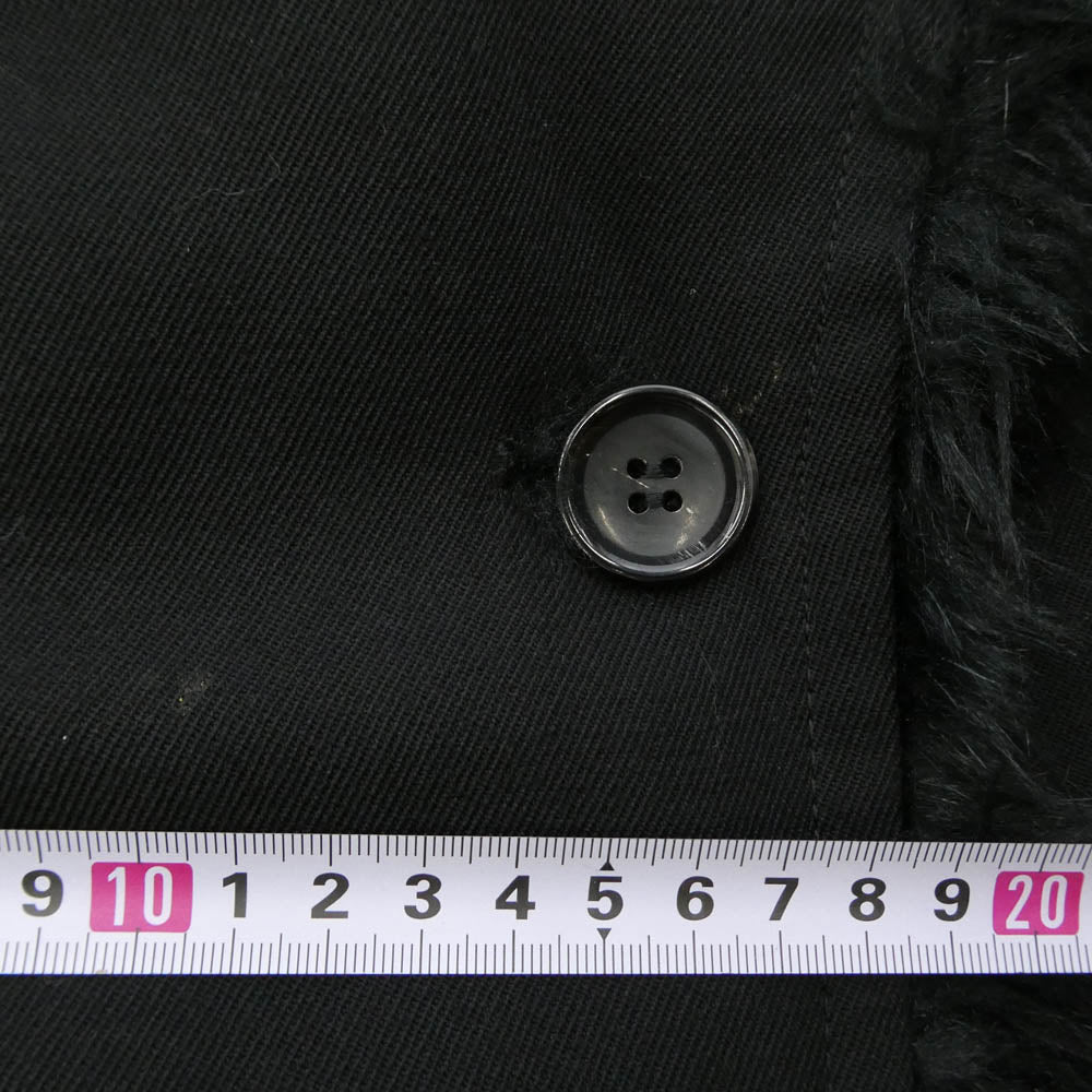 COMME des GARCONS HOMME PLUS コムデギャルソンオムプリュス 23AW PL-C005 裏フェイクファー ノーカラー ウールトレンチコート ブラック系 M【中古】