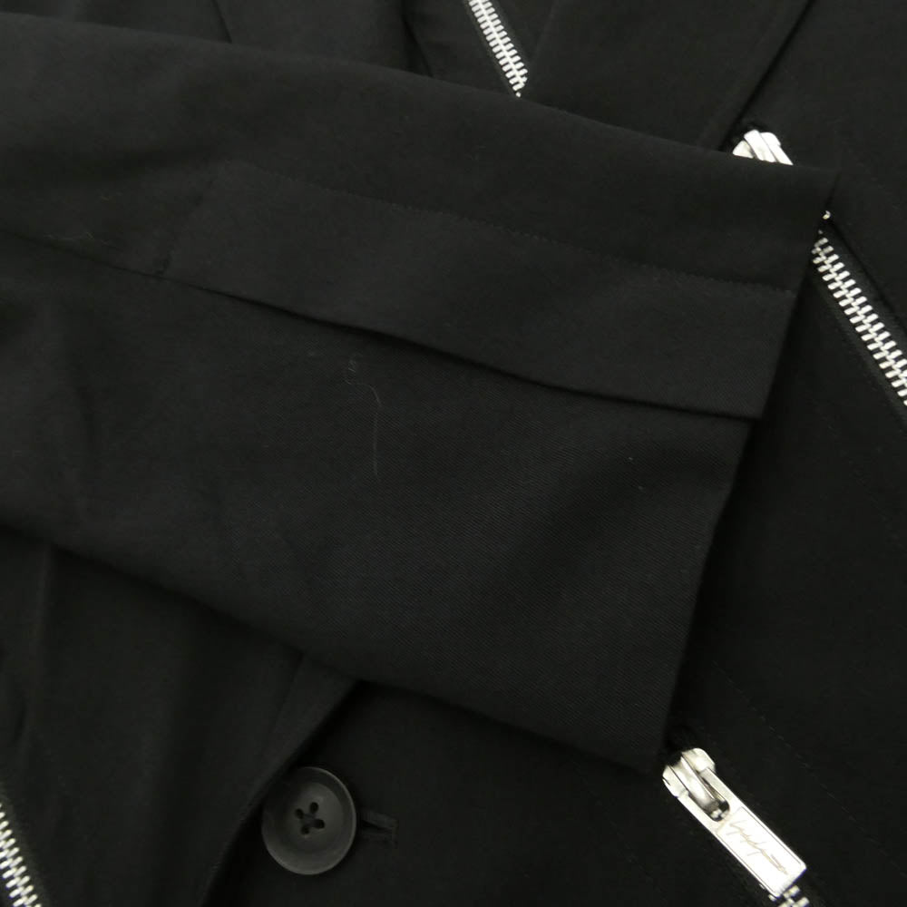 Yohji Yamamoto POUR HOMME ヨウジヤマモトプールオム 22SS HG-J25-100 N-ファスナーJKT 100番ウールギャバジン マルチファスナー テーラードジャケット ブラック系 2【中古】