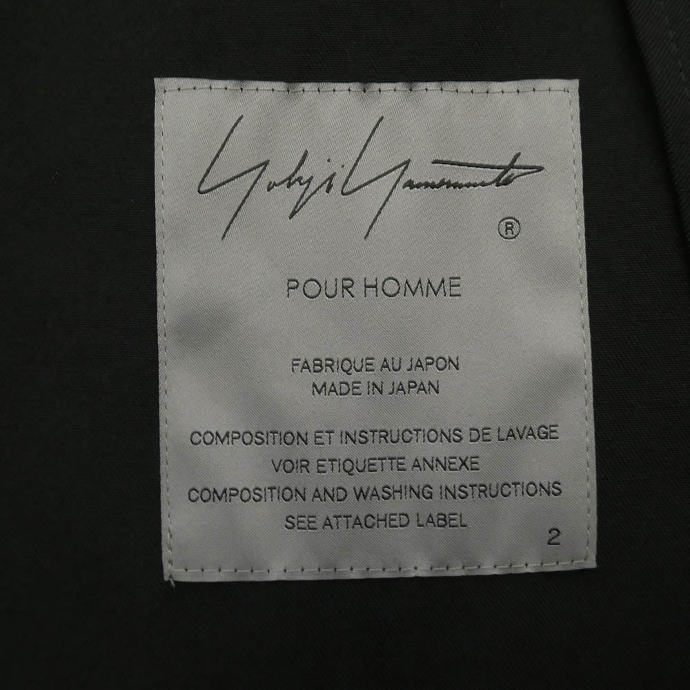 Yohji Yamamoto POUR HOMME ヨウジヤマモトプールオム 22SS HG-J25-100 N-ファスナーJKT 100番ウールギャバジン マルチファスナー テーラードジャケット ブラック系 2【中古】