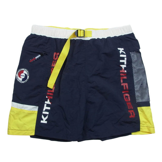 KITH キス x Tommy Hilfiger トミーヒルフィガー Solid Swim Trunk スイムショーツ ショートパンツ ネイビー系 L【中古】
