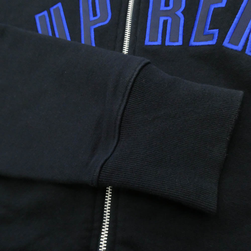 Supreme シュプリーム 00s 紙タグ カナダ製 Arc Logo Zip Up Hooded Sweatshirt アーチ ロゴ ジップアップ フーディー パーカー ダークネイビー系 M【中古】