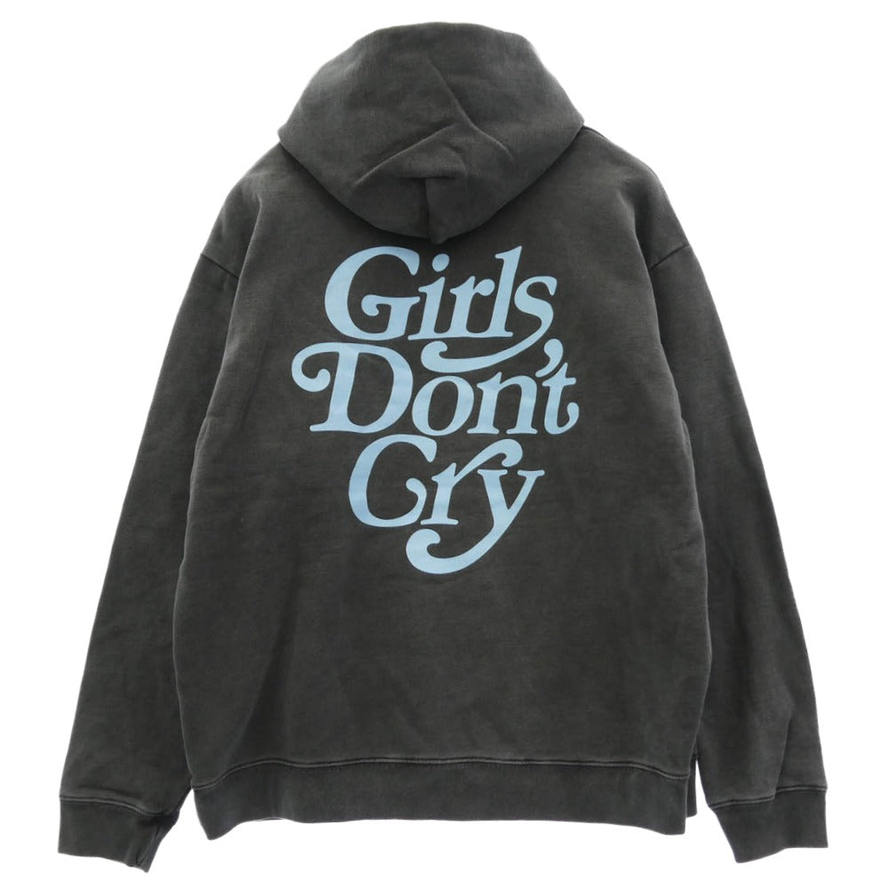 Girls Don't Cry ガールズドントクライ 伊勢丹限定 Washed GDC Logo Hoodie ウォッシュ加工 ロゴ プルオーバー フーディー パーカー チャコール系 XL【中古】