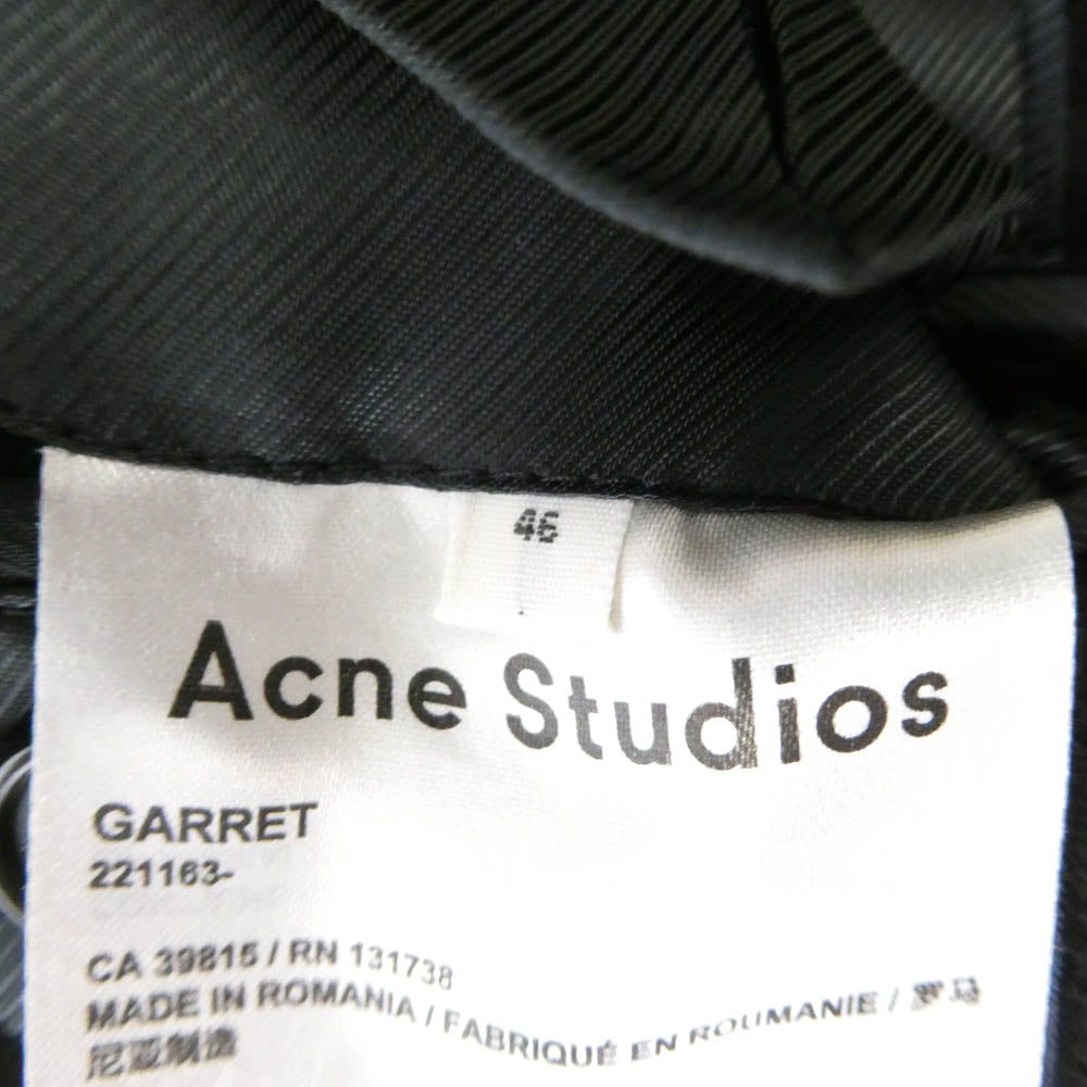 ACNE STUDIOS アクネストゥディオズ 221163 GARRET ウール チェスターコート ブラック系 46【中古】