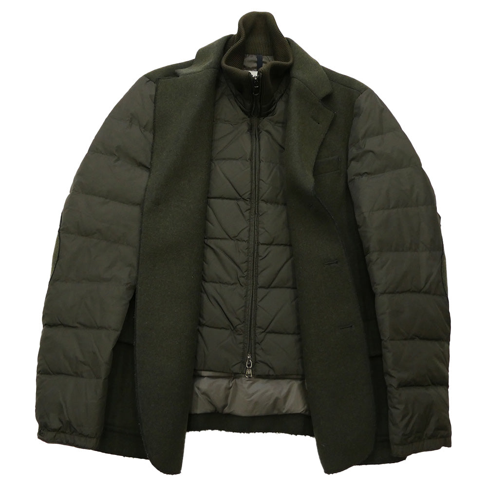 MONCLER モンクレール 120913031000 EUGENE GIACCA ハイブリッド ダウン コンビネーション ドッキング ウール ジャケット カーキ系 1【中古】