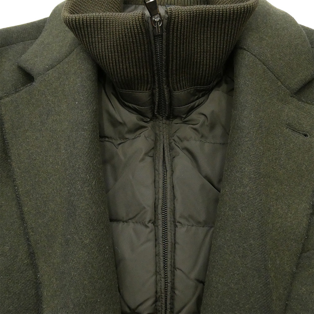 MONCLER モンクレール 120913031000 EUGENE GIACCA ハイブリッド ダウン コンビネーション ドッキング ウール ジャケット カーキ系 1【中古】