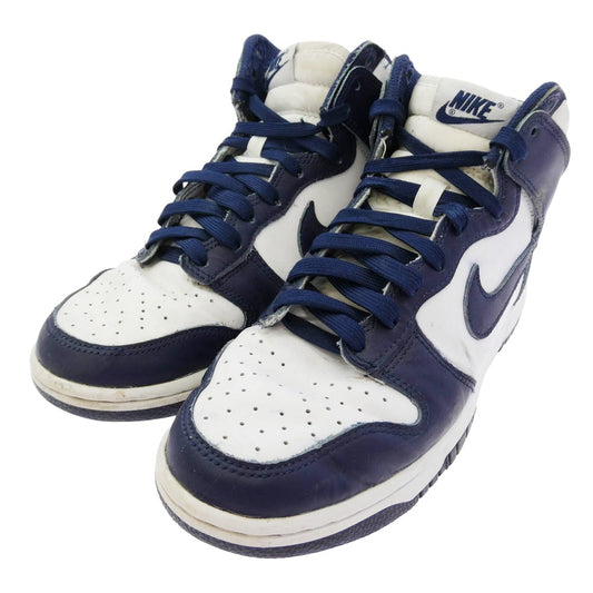 NIKE ナイキ DD1399-104 Dunk High Championship Navy ダンク ハイ ハイカット スニーカー ホワイト系 ネイビー系 25cm【中古】