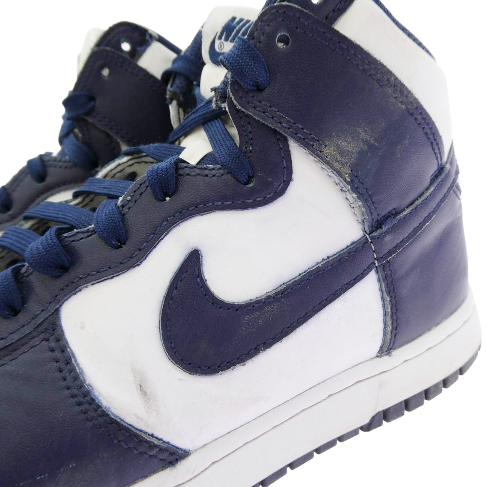 NIKE ナイキ DD1399-104 Dunk High Championship Navy ダンク ハイ ハイカット スニーカー ホワイト系 ネイビー系 25cm【中古】