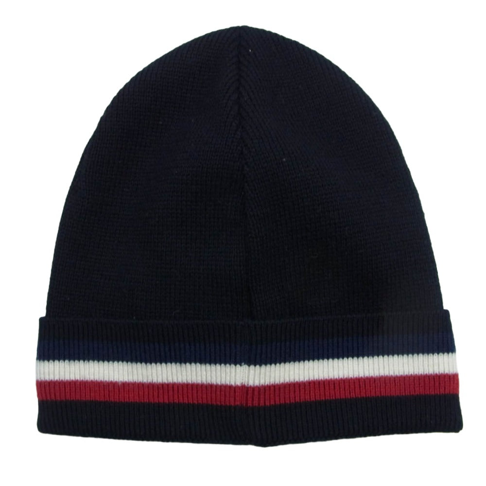 MONCLER モンクレール G20913B00028 A9575 BERRETTO ロゴワッペン ウール ニット キャップ ビーニー 帽子 ブラック系【中古】