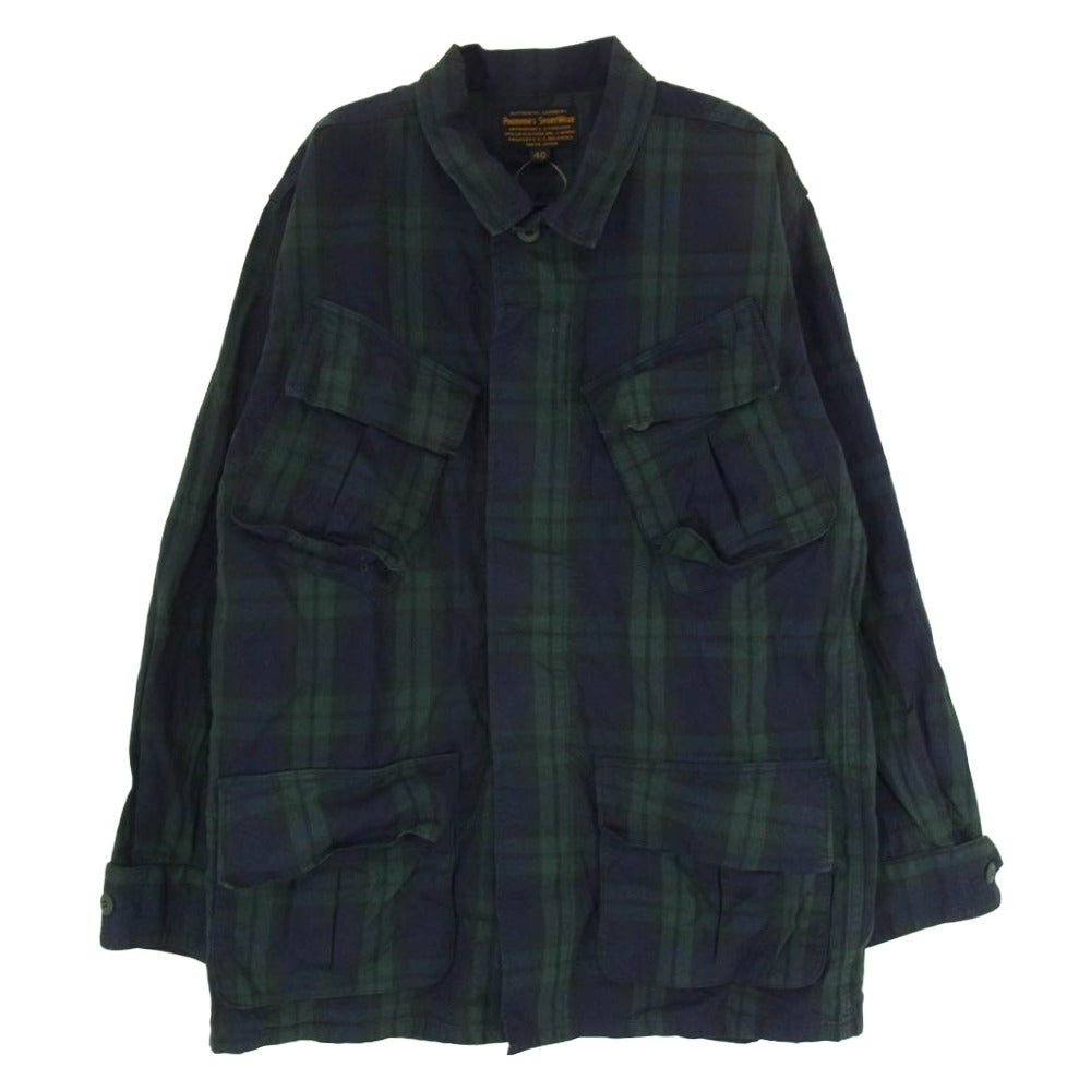 Pherrow's フェローズ JUNGLE FATIGUE JACKET ジャングル ファティーグ シャツ ジャケット ネイビー系 40【中古】