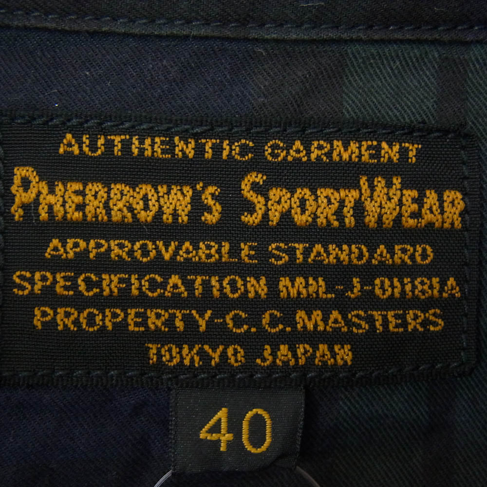 Pherrow's フェローズ JUNGLE FATIGUE JACKET ジャングル ファティーグ シャツ ジャケット ネイビー系 40【中古】