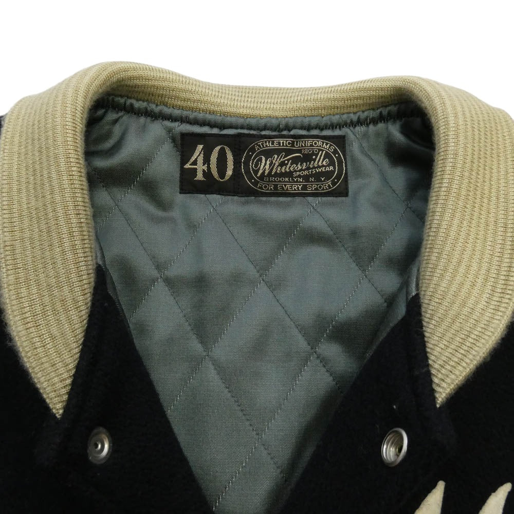 WHITESVILLE ホワイツビル WV15387 WOOL MELTON AWARD JACKET HERITAGE ウール メルトン アワード ジャケット スタジャン ダークネイビー系 40【中古】