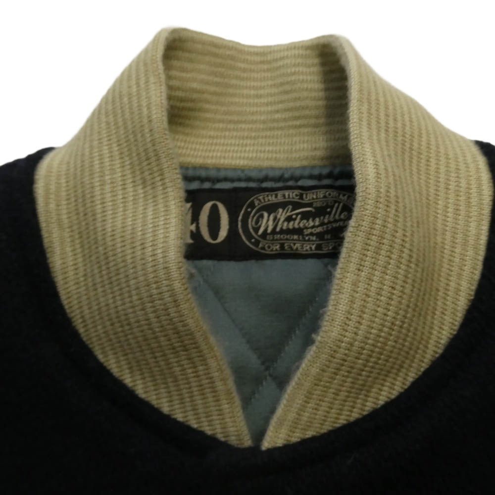 WHITESVILLE ホワイツビル WV15387 WOOL MELTON AWARD JACKET HERITAGE ウール メルトン アワード ジャケット スタジャン ダークネイビー系 40【中古】