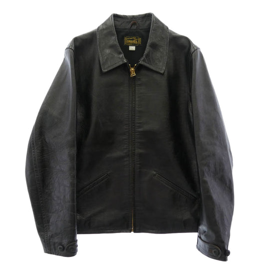 ORGUEIL オルゲイユ Horse Leather Single Riders Jacket 茶芯 ホースハイド レザー ライダース ジャケット ブラック系 40【中古】