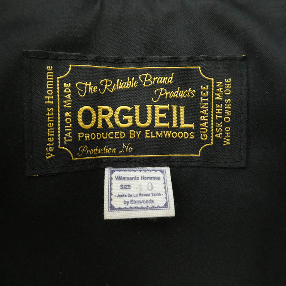 ORGUEIL オルゲイユ Horse Leather Single Riders Jacket 茶芯 ホースハイド レザー ライダース ジャケット ブラック系 40【中古】