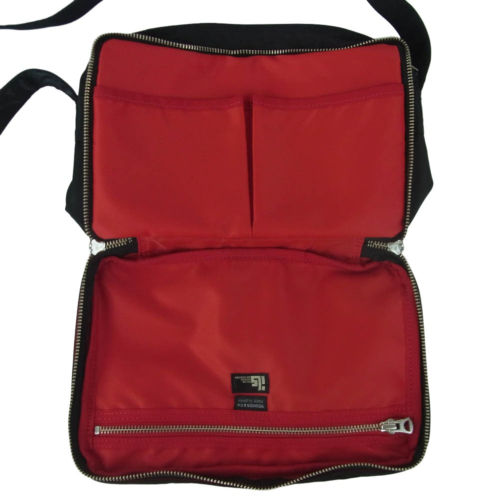 PORTER ポーター ILS L-fine エルファイン 2層式 ショルダーバッグ 日本製 ブラック系【極上美品】【中古】