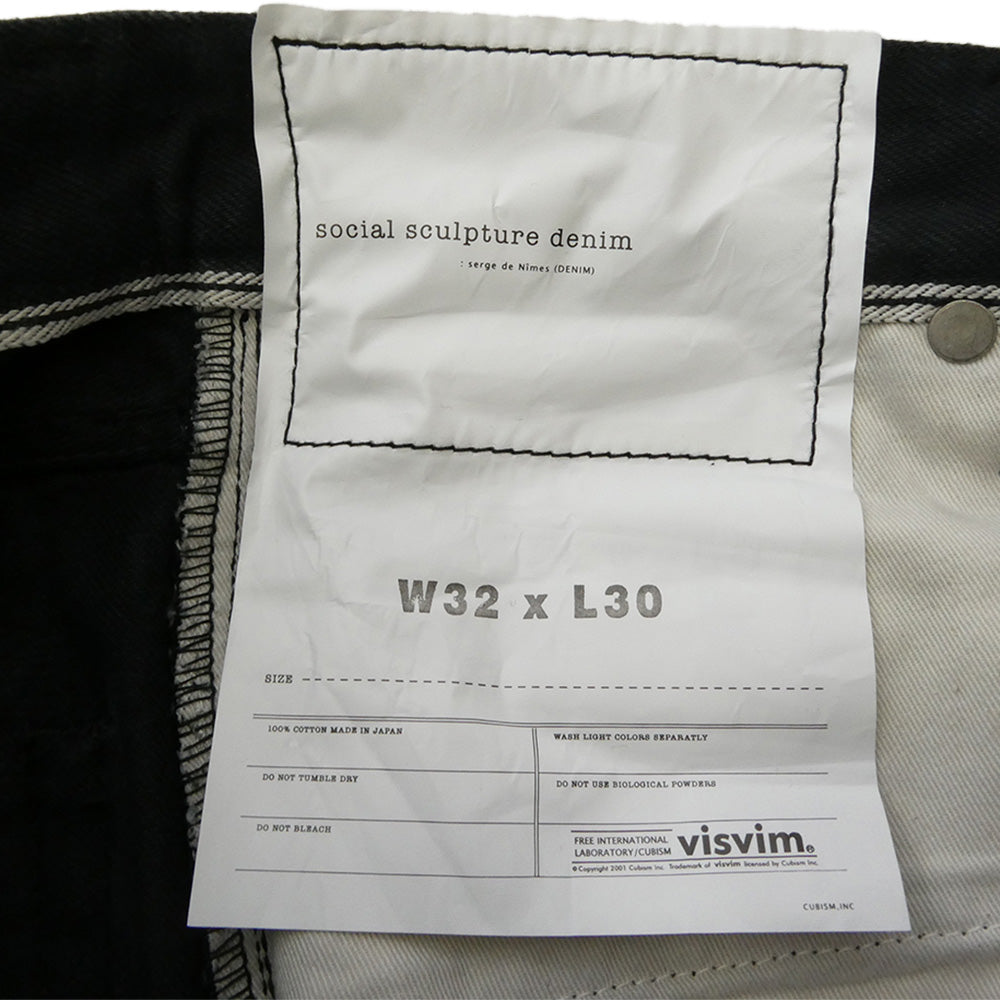 VISVIM ビズビム 24SS 012410500500 SOCIAL SCULPTURE 19 CMYK BLK OW ブラック デニム パンツ ブラック系 W32×L30【中古】