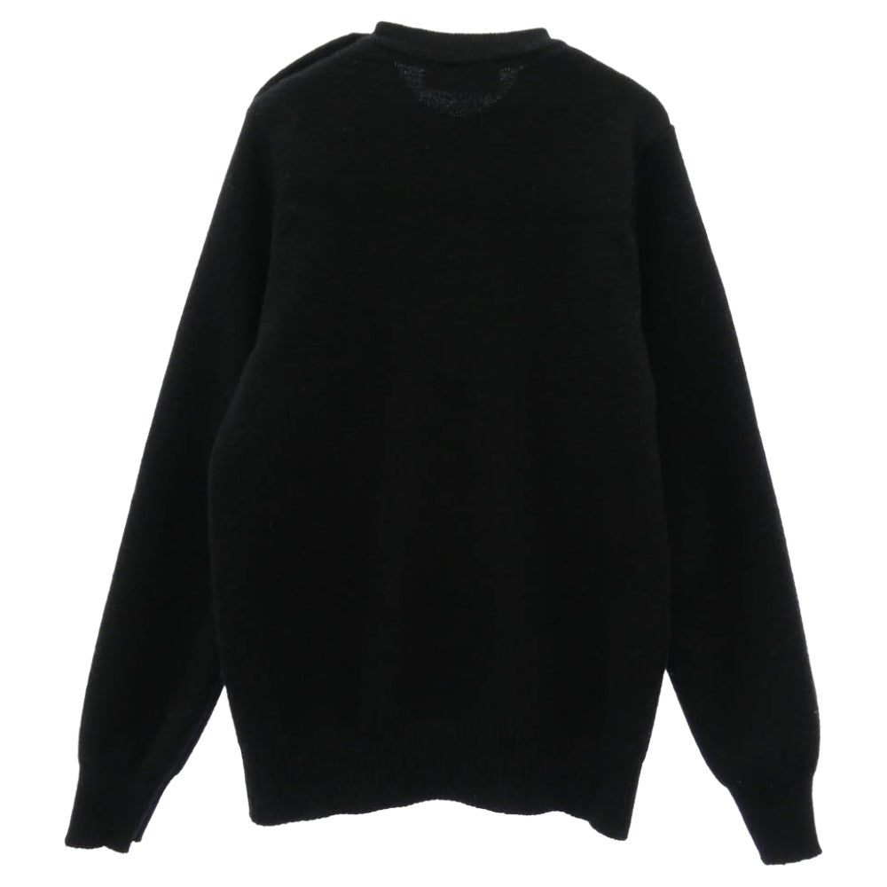 SAINT JAMES セントジェームス フランス製 ショルダーボタン ウール ニット セーター ブラック系 XS【中古】
