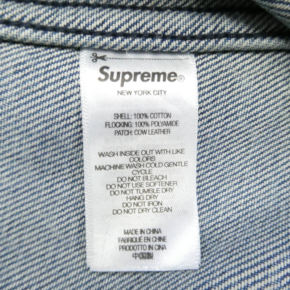 Supreme シュプリーム 24AW Flocked Denim Trucker Jacket Blue フロックド デニム トラッカー ジャケット ブルー インディゴブルー系 L【新古品】【未使用】【中古】