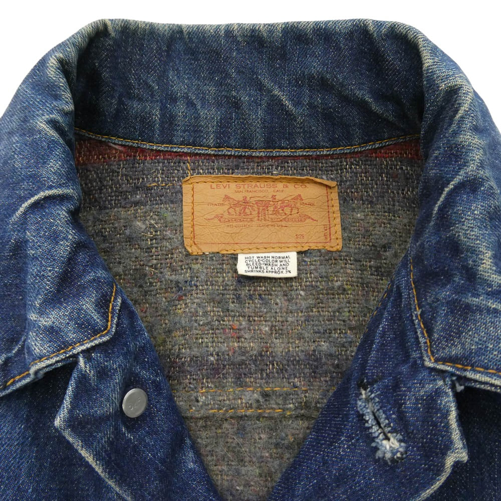 Levi's リーバイス 70s 70505-0317 4th BIG E ブランケット付き ケアタグ トロイタグ デニム ジャケット インディゴブルー系 30【中古】
