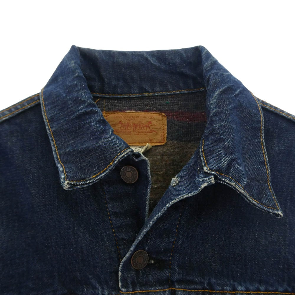 Levi's リーバイス 70s 70505-0317 4th BIG E ブランケット付き ケアタグ デニム ジャケット インディゴブルー系 サイズ表記無し【中古】