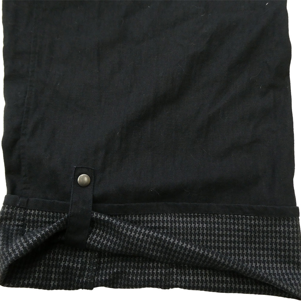 ピーピーエフエム 35-07PL24 リネン コットン ベルテッド オーバー ワイドパンツ ブラック系 M【中古】