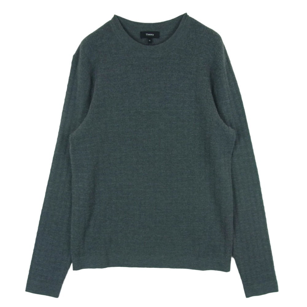 theory セオリー 02-8103002-020-904 ウール クルーネック ニット セーター 中国製 グレー系 M【中古】