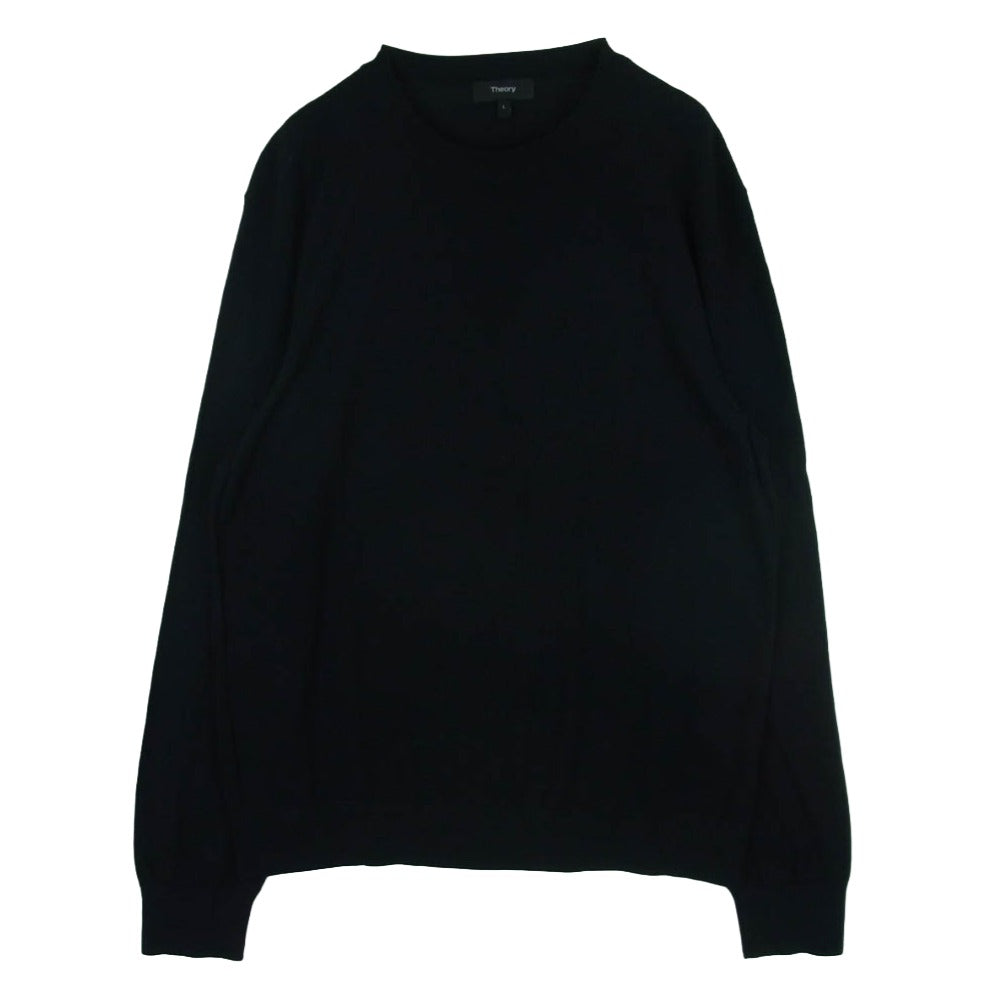theory セオリー 21AW RSL-FA21-01 ウール クルーネック ニット セーター 中国製 ダークネイビー系 L【中古】