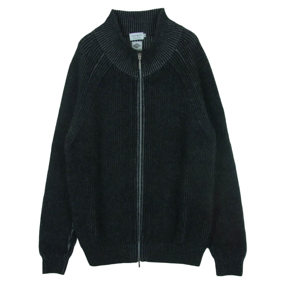 コルシーニ バイ ジム 24502300 カシミヤ100％ ダブルジップアップ ニット ジャケット ブラック系 グレー系 LL【中古】