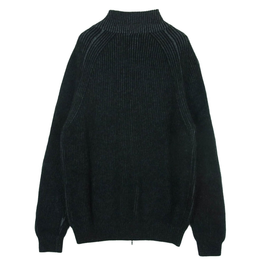 コルシーニ バイ ジム 24502300 カシミヤ100％ ダブルジップアップ ニット ジャケット ブラック系 グレー系 LL【中古】