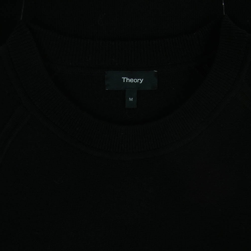 theory セオリー 21AW WW 21FA-01 ラグランスリーブ ウール クルーネック ニット セーター ブラック系 M【中古】