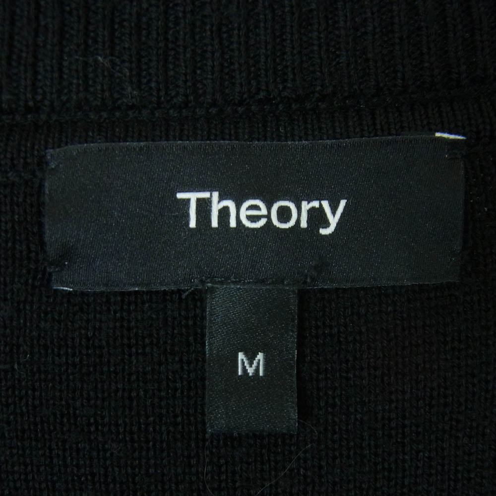 theory セオリー 21AW WW 21FA-01 ラグランスリーブ ウール クルーネック ニット セーター ブラック系 M【中古】