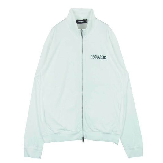 DSQUARED2 ディースクエアード 23SS S74HG0141 S24321 ZIP SWEATSHIRT ダブルジップ ロゴプリント コットン トラック ジャケット ホワイト系 L【中古】