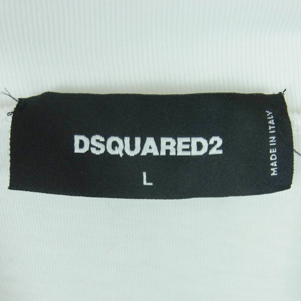 DSQUARED2 ディースクエアード 23SS S74HG0141 S24321 ZIP SWEATSHIRT ダブルジップ ロゴプリント コットン トラック ジャケット ホワイト系 L【中古】