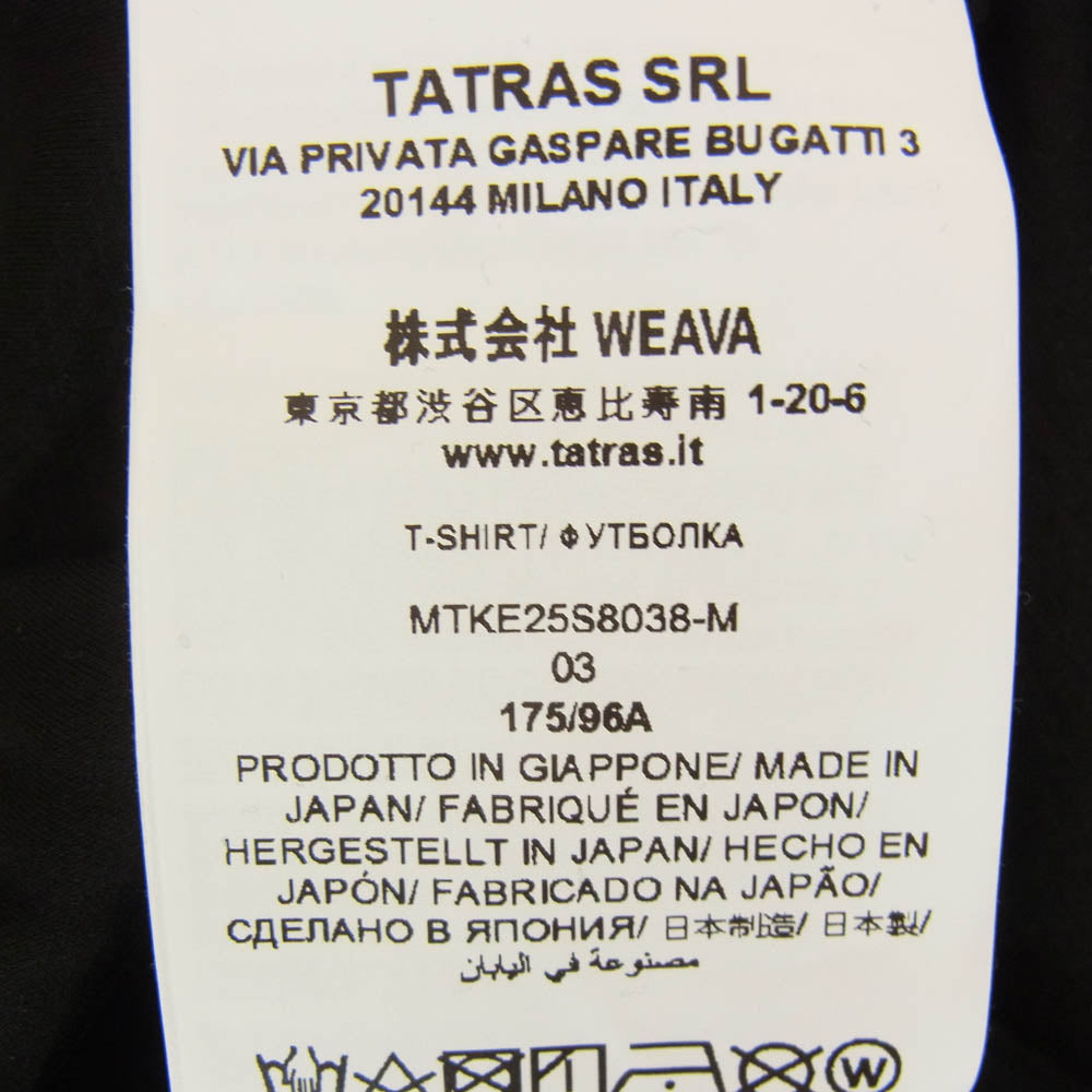 TATRAS タトラス MTKE25S8038-M WANDO ネックロゴプリント Tシャツ 半袖カットソー ブラック系 3【中古】