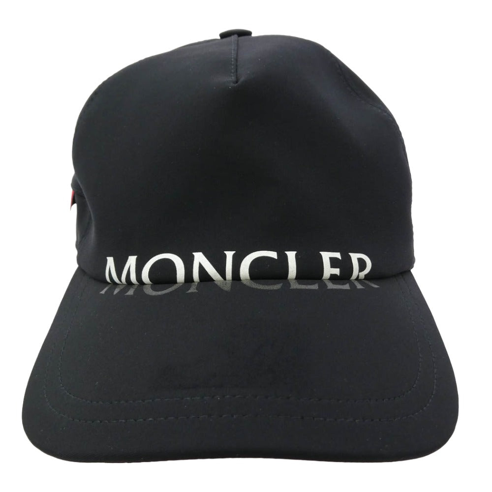 MONCLER モンクレール F20913B72900 539AX モンクレールジャパンタグ BERRETO BASEBALL ロゴプリント ナイロン ベースボール キャップ 帽子 ブラック系【中古】