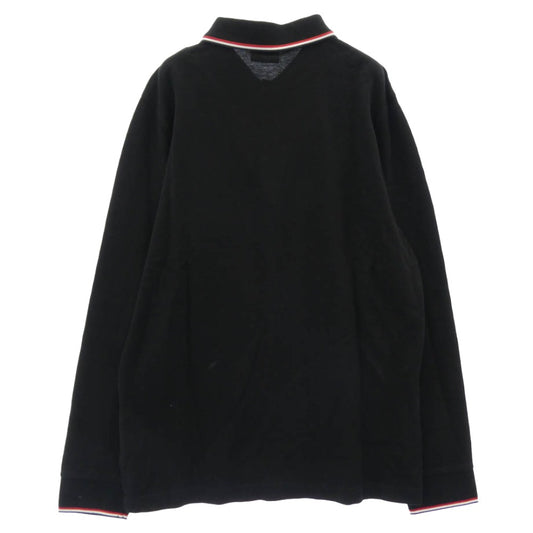 MONCLER モンクレール F20918B70100 84556 モンクレールジャパンタグ MAGLIA POLO MANICA LUNGA ワッペン付 長袖 ポロシャツ ブラック系 XL【中古】