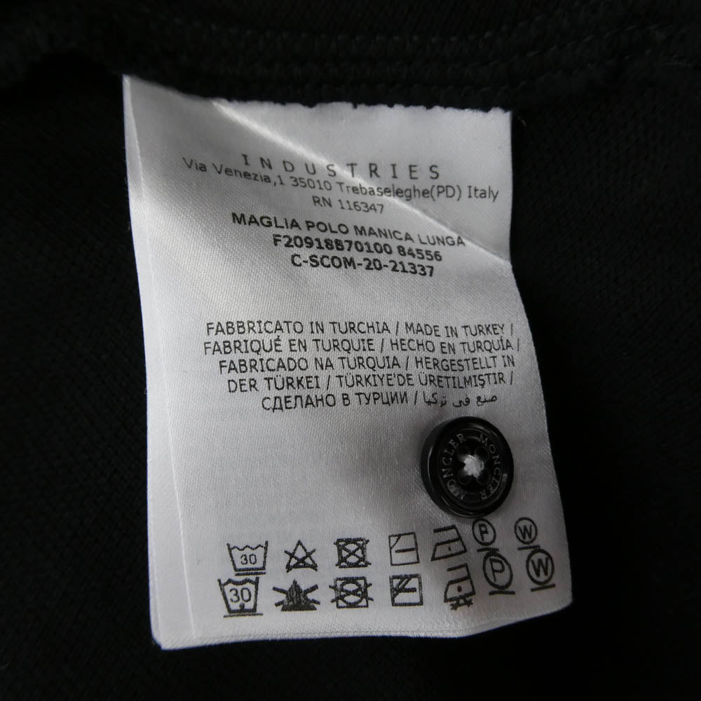 MONCLER モンクレール F20918B70100 84556 モンクレールジャパンタグ MAGLIA POLO MANICA LUNGA ワッペン付 長袖 ポロシャツ ブラック系 XL【中古】