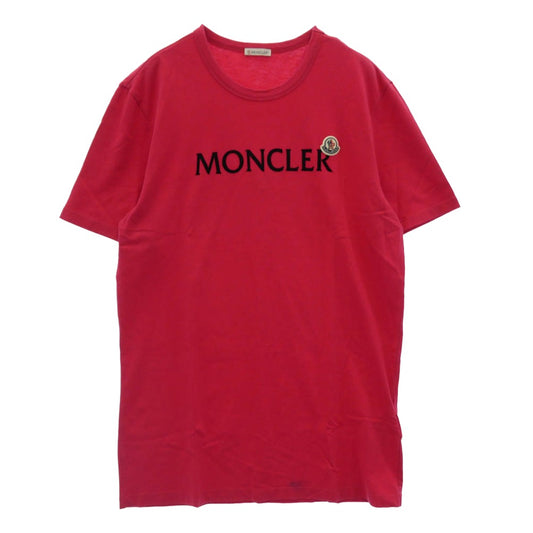 MONCLER モンクレール G20918C00022 8390T モンクレールジャパンタグ T-SHIRT ワッペン付 フロントロゴ Tシャツ 半袖カットソー ピンク系 L【中古】