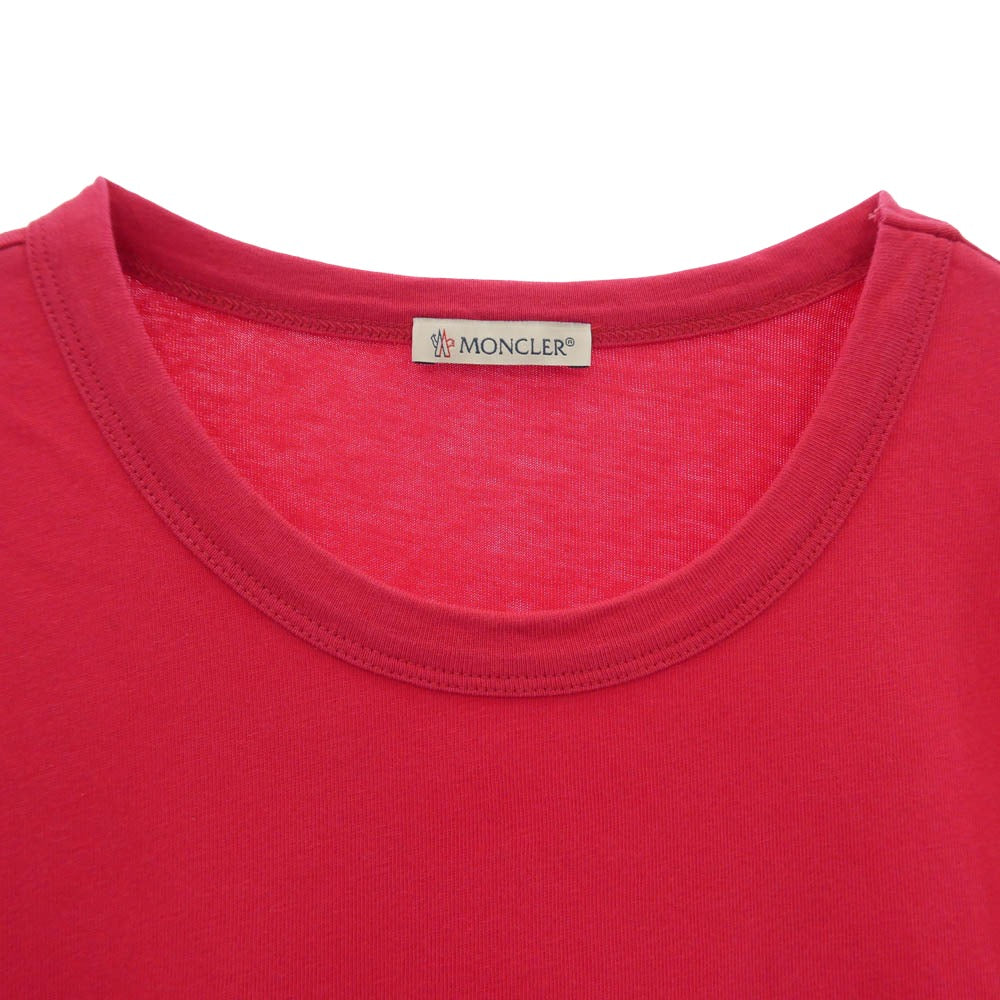 MONCLER モンクレール G20918C00022 8390T モンクレールジャパンタグ T-SHIRT ワッペン付 フロントロゴ Tシャツ 半袖カットソー ピンク系 L【中古】