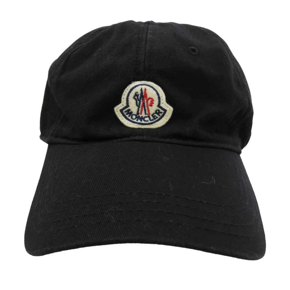 MONCLER モンクレール F10913B70600 V0090 モンクレールジャパンタグ BERRETO BASEBALL ワッペン付 ベースボール キャップ 帽子 ブラック ブラック系【中古】