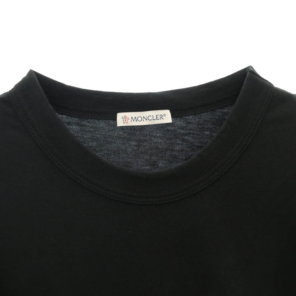 MONCLER モンクレール 21AW G20918C00026 8390T モンクレールジャパンタグ MAGLIA T-SHIRT ラームラバーロゴ ワッペン付 Tシャツ 半袖カットソー ブラック系 L【中古】