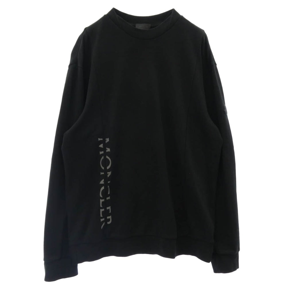 MONCLER モンクレール I10918G00037 899W4 モンクレールジャパンタグ MAGLIA GIROCOLLO ラバーロゴ付 フロントロゴプリント スウェット トレーナー ブラック系 L【中古】